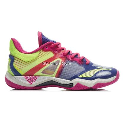 LI-NING GYRFALCON IV WOMEN'S BADMINTON SHOE - OMPHALODES/NEON/PINK